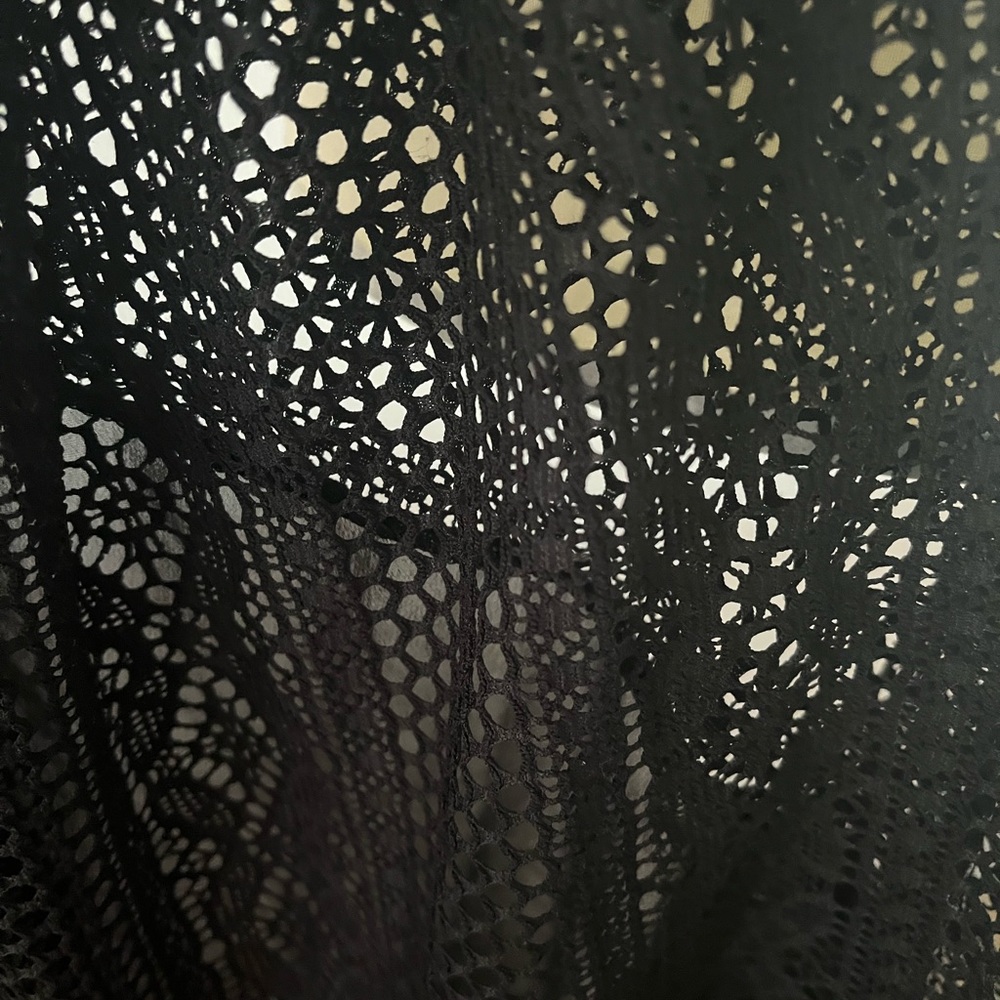 Guess. Black mesh swim coverup. Shrug. Used. Crochet. - Picture 7 of 8